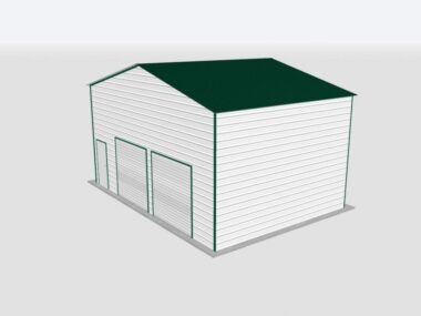 Keen's Buildings, 28x20x14 2-Car Metal Garage, KBG-2G282014-1D1W