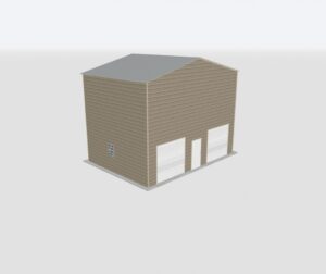 28x20x20 2-Car Metal Garage