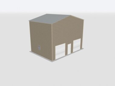 Keen's Buildings, 28x20x20 2-Car Metal Garage, KBG-2G282020-1D1W