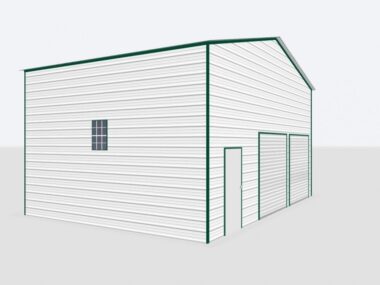 Keen's Buildings, 28x35x8 2-Car Metal Garage, KBG-2G283508-1D1W