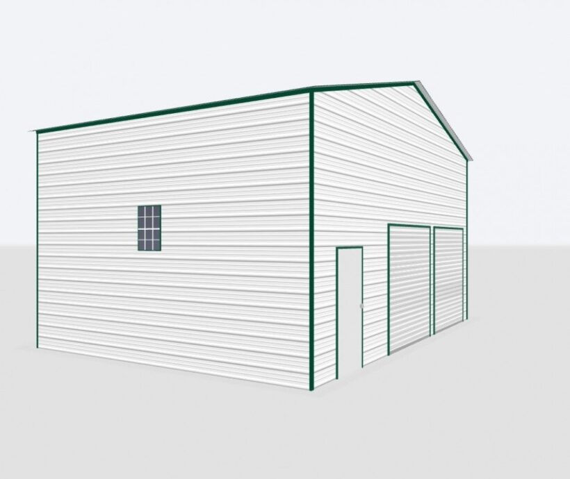 Keen'S Buildings, 28X20X8 2-Car Metal Garage, Kbg-2G282008-1D1W