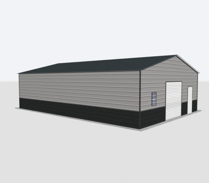 Keen'S Buildings, 28X55X8 Metal Garage, Kbg-1G285508-1D1W