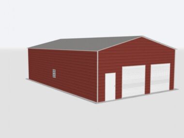 Keen's Buildings, 28x45x18 2-Car Metal Garage, KBG-2G284518-1D1W