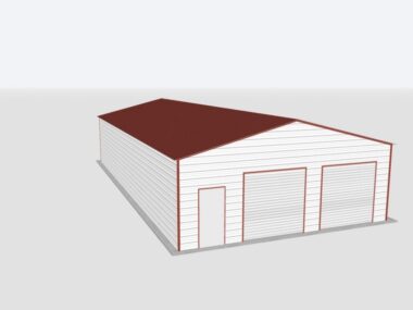 Keen's Buildings, 28x55x10 2-Car Metal Garage, KBG-2G285510-1D1W