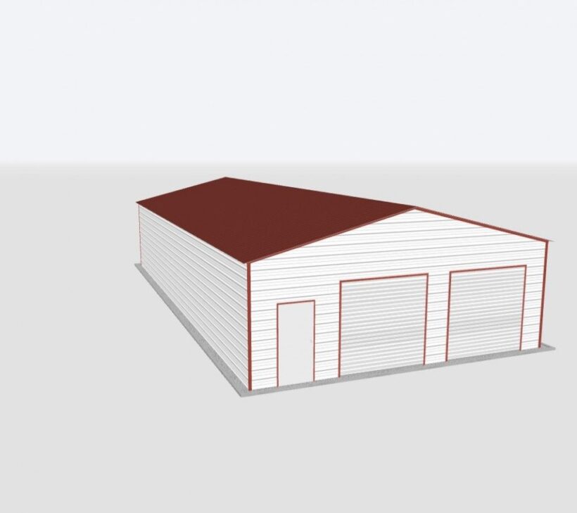Keen'S Buildings, 28X55X10 2-Car Metal Garage, Kbg-2G285510-1D1W