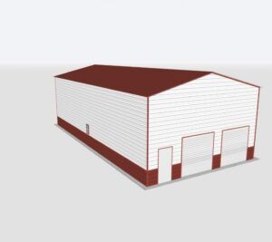 28x70x16 2-Car Metal Garage