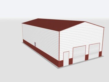 Keen's Buildings, 28x70x16 2-Car Metal Garage, KBG-2G287016-1D1W