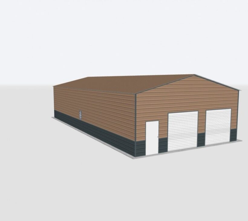 Keen'S Buildings, 28X60X18 2-Car Metal Garage, Kbg-2G286018-1D1W