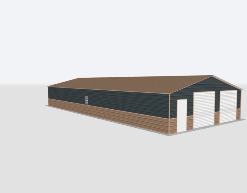 Keen'S Buildings, 28X65X8 2-Car Metal Garage, Kbg-2G286508-1D1W
