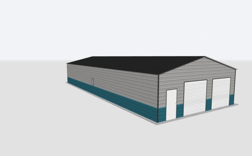Keen'S Buildings, 28X80X12 2-Car Metal Garage, Kbg-2G288012-1D1W