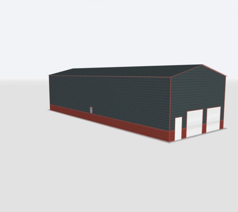 Keen'S Buildings, 28X90X14 2-Car Metal Garage, Kbg-2G289014-1D1W