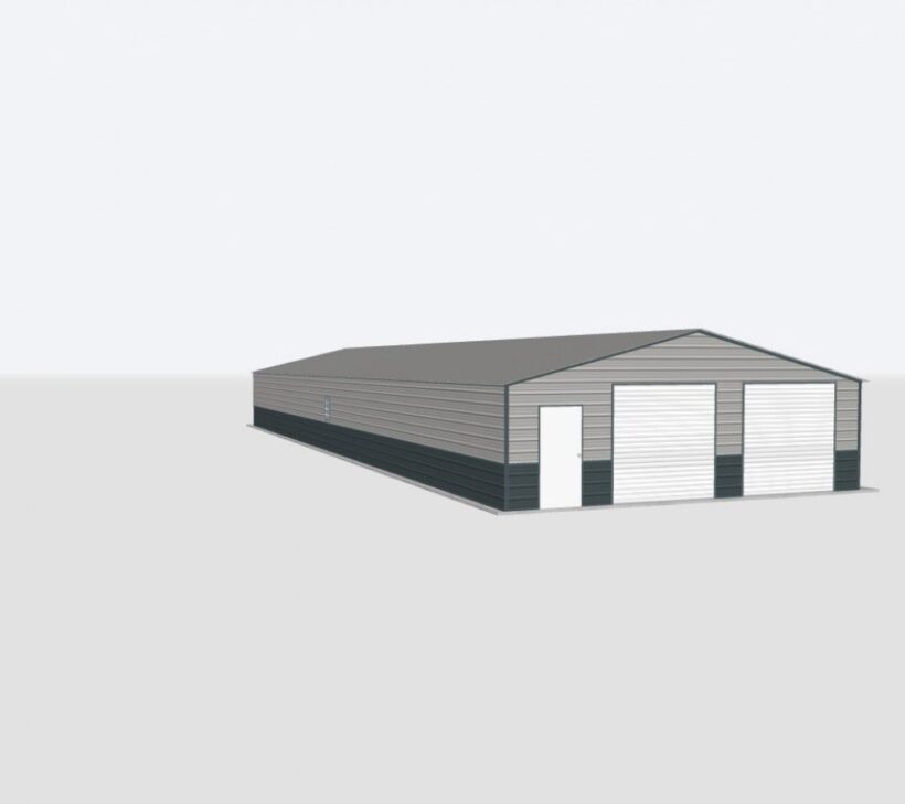 Keen'S Buildings, 28X90X8 2-Car Metal Garage, Kbg-2G289008-1D1W
