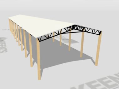 Keen's Buildings, 24' x 110' x 14' Open Pole Barn Installed, KPB-2411014-OP