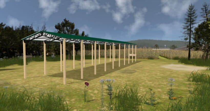 Keen'S Buildings, 24' X 100' X 20' Open Pole Barn Installed, Kpb-2410020-Op
