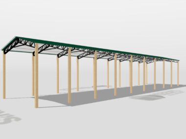 Keen's Buildings, 24' x 100' x 16' Open Pole Barn Installed, KPB-2410016-OP