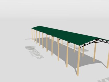 Keen's Buildings, 24' x 100' x 16' Open Pole Barn Installed, KPB-2410016-OP