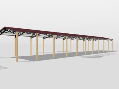 Keen's Buildings, 24' x 120' x 14' Open Pole Barn Installed, KPB-2412014-OP