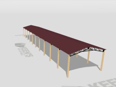 Keen's Buildings, 24' x 120' x 14' Open Pole Barn Installed, KPB-2412014-OP