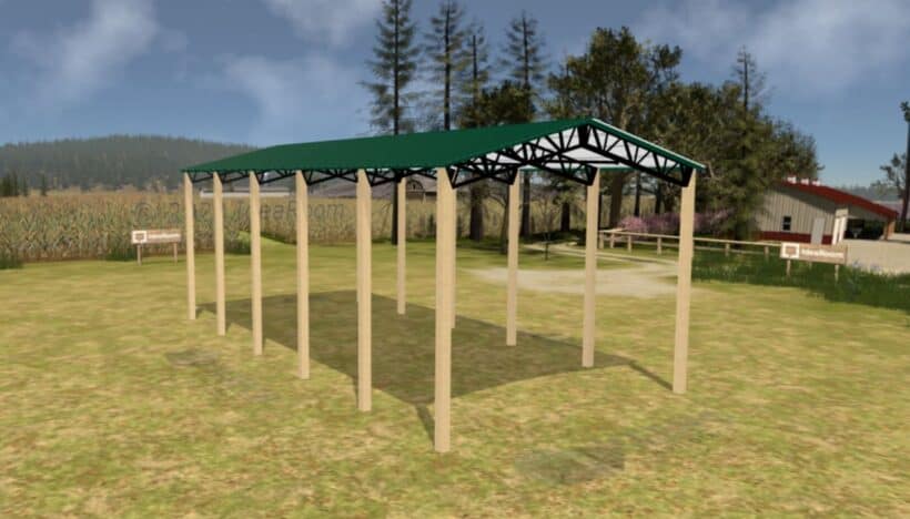 Keen'S Buildings, 24' X 50' X 16' Open Pole Barn Installed, Kpb-245016-Op