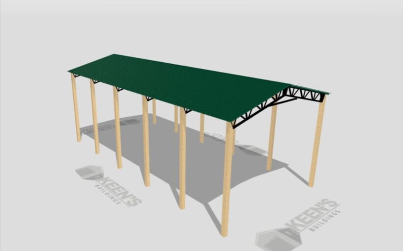 Keen'S Buildings, 24' X 50' X 16' Open Pole Barn Installed, Kpb-245016-Op