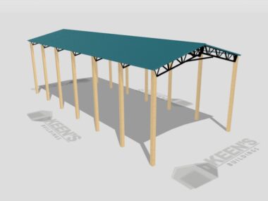 Keen's Buildings, 24' x 60' x 20' Open Pole Barn Installed, KPB-246020-OP