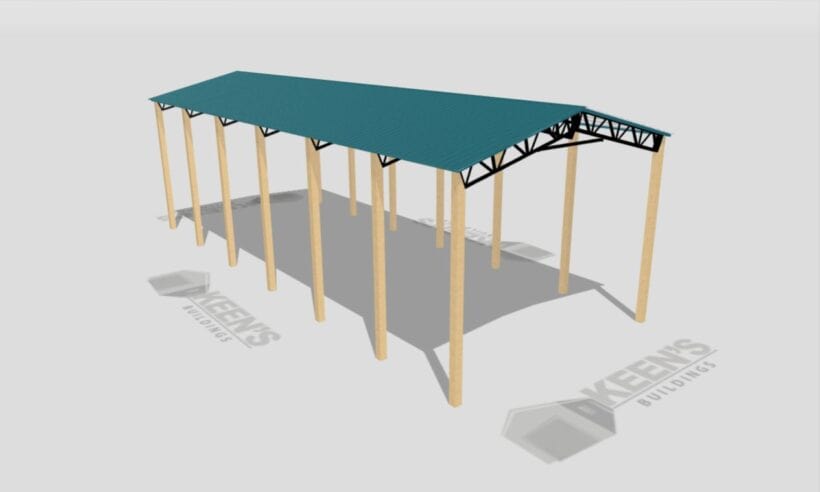 Keen'S Buildings, 24' X 60' X 16' Open Pole Barn Installed, Kpb-246016-Op