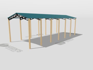 Keen's Buildings, 24' x 60' x 20' Open Pole Barn Installed, KPB-246020-OP