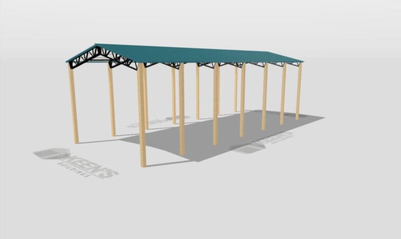 Keen'S Buildings, 24' X 60' X 16' Open Pole Barn Installed, Kpb-246016-Op
