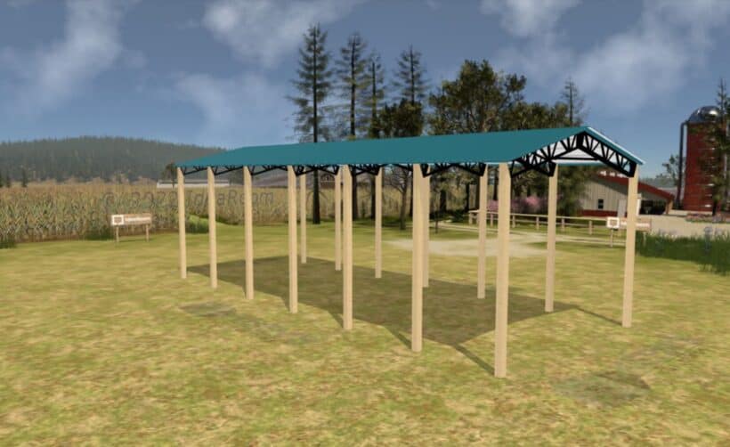 Keen'S Buildings, 24' X 60' X 16' Open Pole Barn Installed, Kpb-246016-Op
