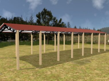 Keen's Buildings, 24' x 70' x 12' Open Pole Barn Installed, KPB-247012-OP