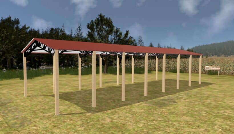 Keen'S Buildings, 24' X 70' X 12' Open Pole Barn Installed, Kpb-247012-Op