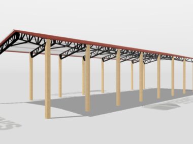 Keen's Buildings, 24' x 70' x 12' Open Pole Barn Installed, KPB-247012-OP