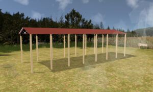 24' x 70' x 16' Open Pole Barn Installed