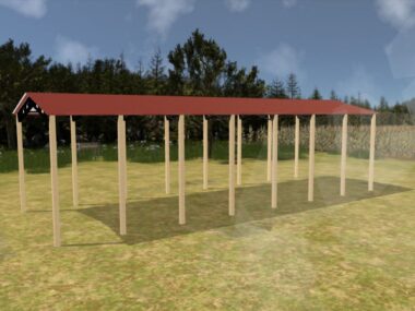 Keen's Buildings, 24' x 70' x 16' Open Pole Barn Installed, KPB-247016-OP