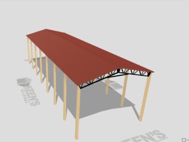 Keen's Buildings, 24' x 70' x 16' Open Pole Barn Installed, KPB-247016-OP