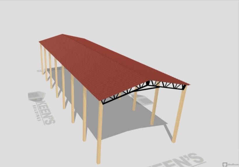 Keen'S Buildings, 24' X 70' X 16' Open Pole Barn Installed, Kpb-247016-Op