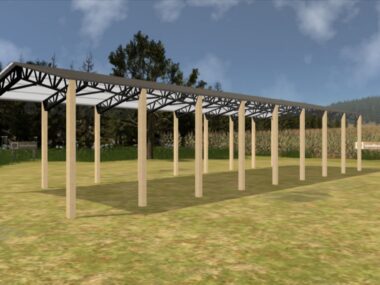 Keen's Buildings, 24' x 80' x 12' Open Pole Barn Installed, KPB-248012-OP