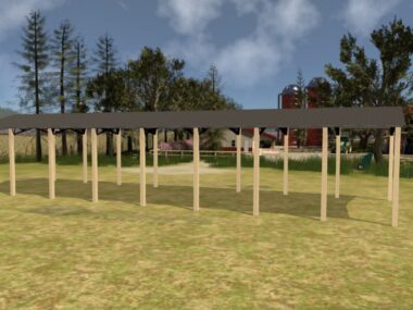 Keen's Buildings, 24' x 80' x 12' Open Pole Barn Installed, KPB-248012-OP