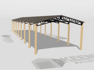 Keen's Buildings, 24' x 80' x 12' Open Pole Barn Installed, KPB-248012-OP