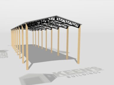 Keen's Buildings, 24' x 80' x 16' Open Pole Barn Installed, KPB-248016-OP