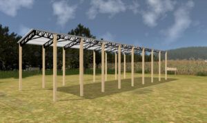 24' x 80' x 16' Open Pole Barn Installed