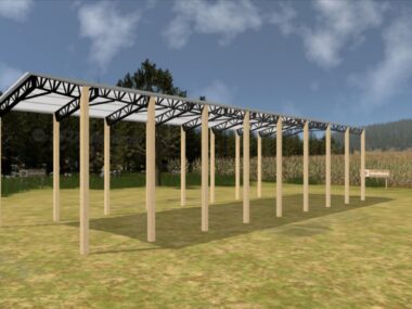 Keen's Buildings, 24' x 80' x 16' Open Pole Barn Installed, KPB-248016-OP