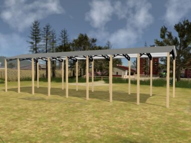 Keen's Buildings, 24' x 80' x 16' Open Pole Barn Installed, KPB-248016-OP