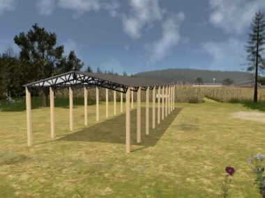 Keen's Buildings, 24' x 90' x 14' Open Pole Barn Installed, KPB-249014-OP