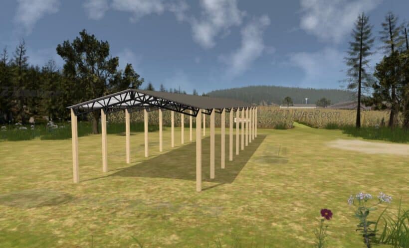 Keen'S Buildings, 24' X 90' X 12' Open Pole Barn Installed, Kpb-249012-Op