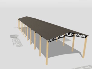 Keen's Buildings, 24' x 90' x 14' Open Pole Barn Installed, KPB-249014-OP