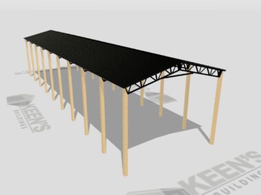 Keen's Buildings, 24' x 90' x 16' Open Pole Barn Installed, KPB-249016-OP