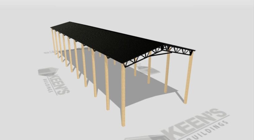 Keen'S Buildings, 24' X 90' X 16' Open Pole Barn Installed, Kpb-249016-Op