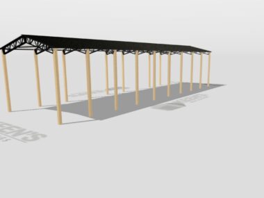 Keen's Buildings, 24' x 90' x 16' Open Pole Barn Installed, KPB-249016-OP