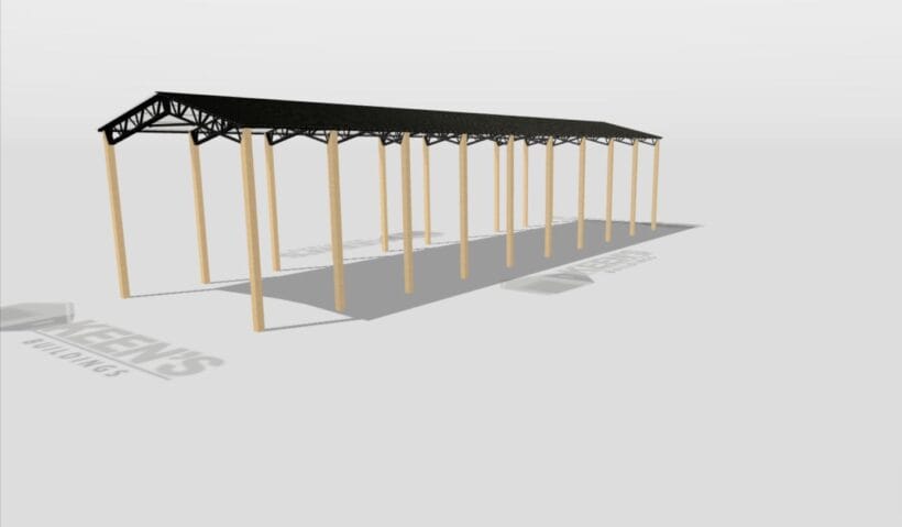 Keen'S Buildings, 24' X 90' X 16' Open Pole Barn Installed, Kpb-249016-Op